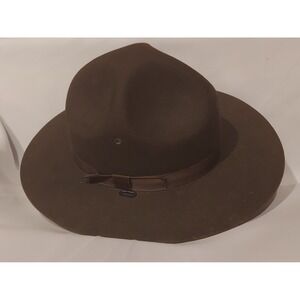 Stratton Mens Green Wool Felt Self Forming Military Drill Sargent Hat Size 7